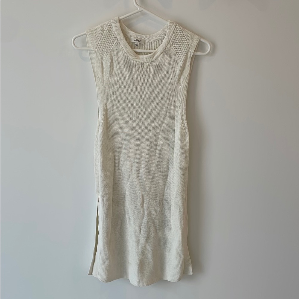 Aritzia Cream Ribbed Tank Top